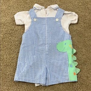 Starting Our seersucker romper